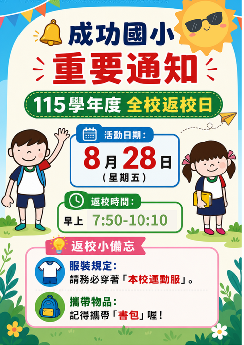 成功國小返校日